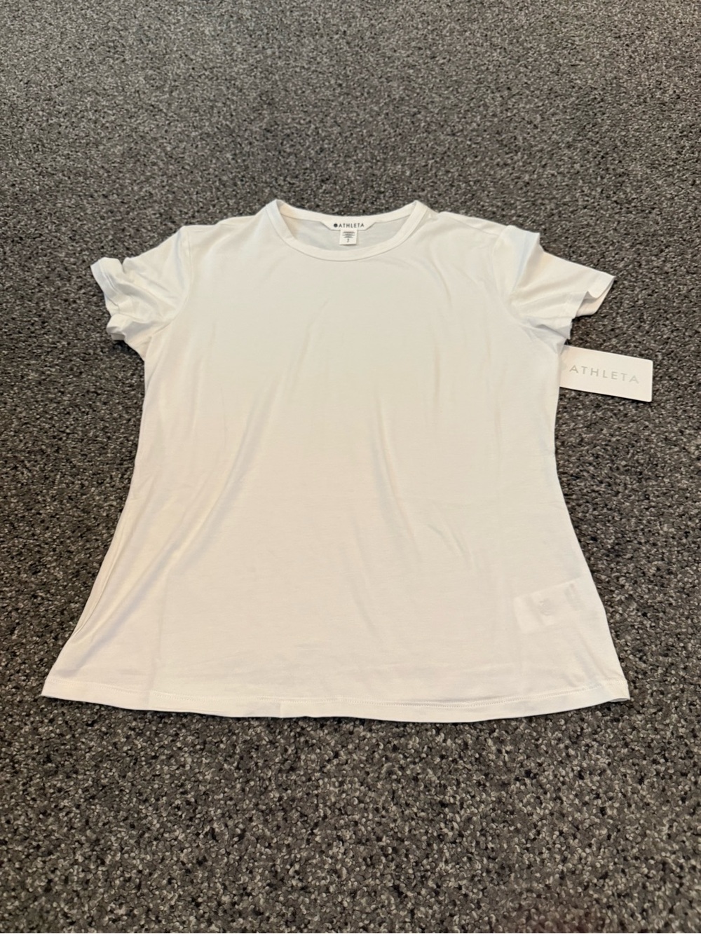 Athleta White Crewneck Short-Sleeve Tee